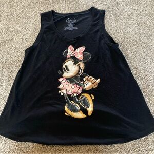 Disney Women's Minnie Mouse Tank Top Black Sz M Poly Rayon